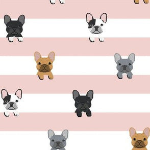 Striped Pink Frenchie Custom Dog Booster Car Seat