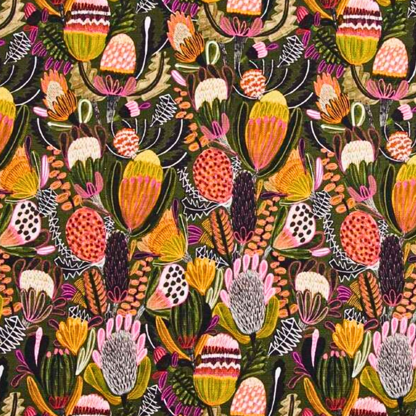 Orange Botanicals Cafe Mat