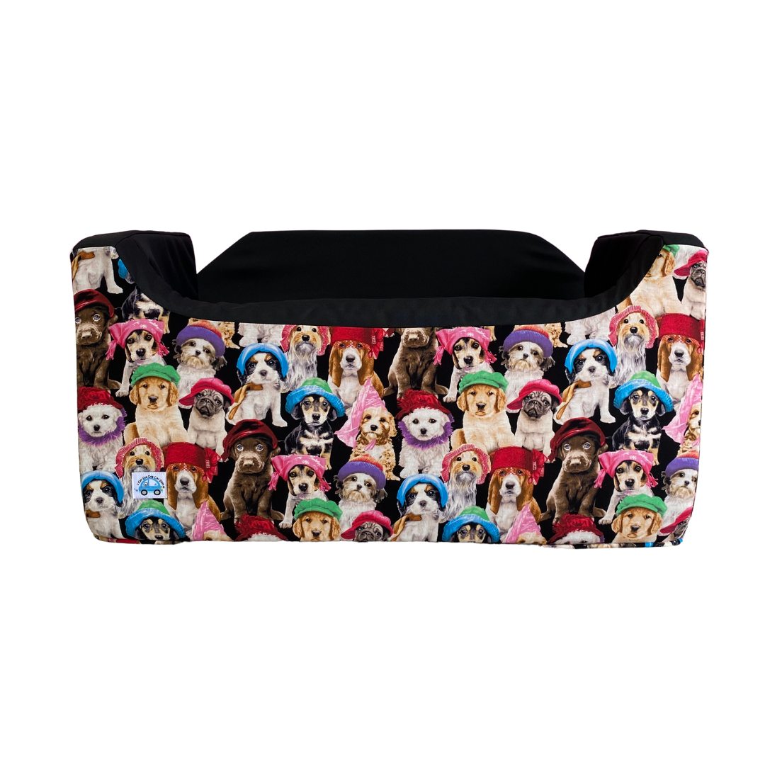 Double Dog Booster Car Seat - Dogs In Hats - Ships Out 4/4