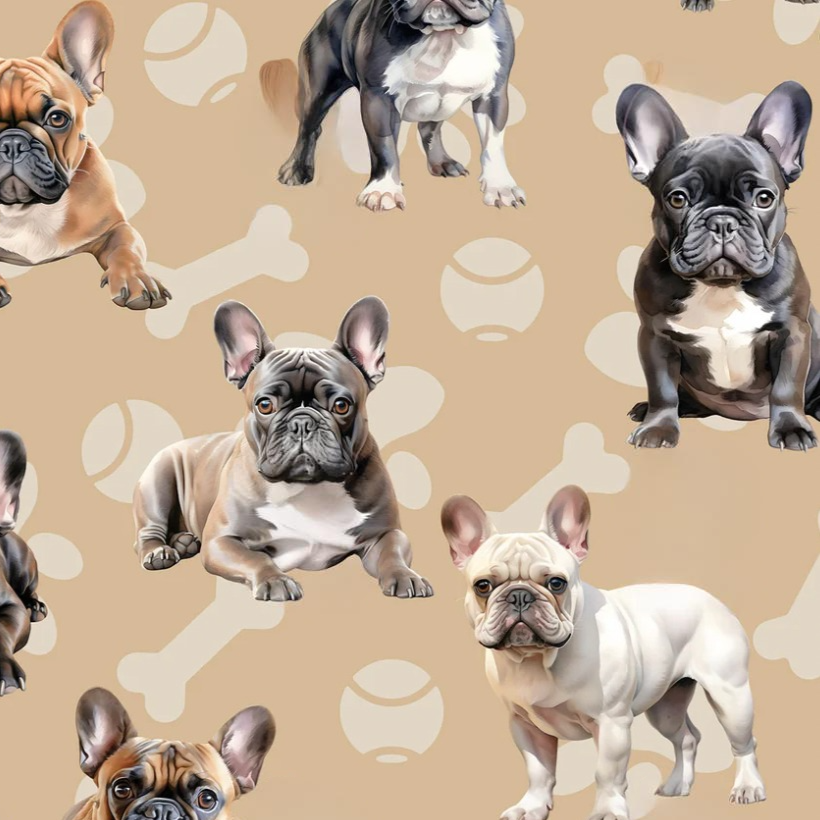 French Bulldog Beige Custom Dog Booster Car Seat