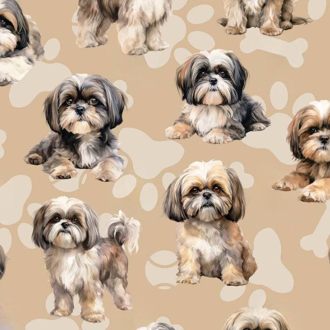 Shih Tzu Beige Custom Dog Booster Car Seat