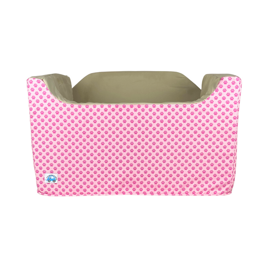 Medium Dog Booster Car Seat - Pink Paws - Limited Edition - Ship Out Week of 19/5