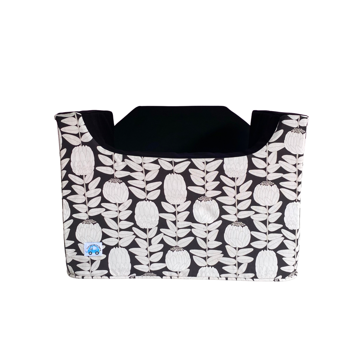 Single Dog Booster Car Seat - Monochrome Protea - Ships out Week of 15th June
