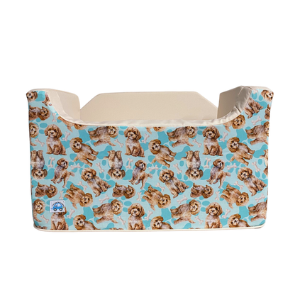 Medium Dog Booster Car Seat - Blue Cavoodle