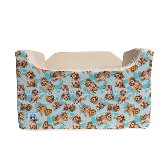 Medium Dog Booster Car Seat - Blue Cavoodle