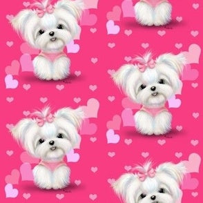 Maltese Pink Heart Custom Dog Booster Car Seat