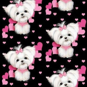 Maltese Black Heart Custom Dog Booster Car Seat