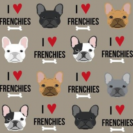 I Love Frenchies Grey Dog Booster Car Seat