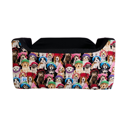 Double Dog Booster Car Seat - Dogs In Hats - Ships Out 4/4