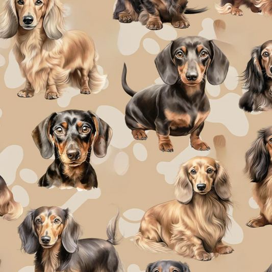 Dachshund Beige Custom Dog Booster Car Seat