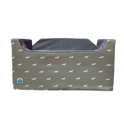SECONDS - Double Dog Booster Car Seat - Premium Grey Dachshund