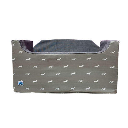 SECONDS - Double Dog Booster Car Seat - Premium Grey Dachshund