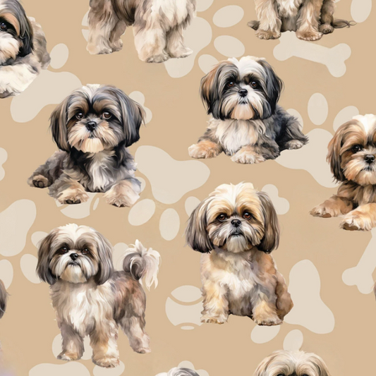 Shih Tzu  Beige Custom Dog Booster Car Seat