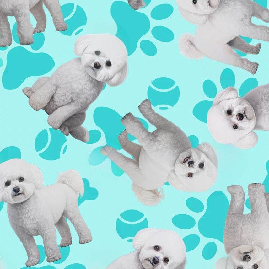 Bichon Frisé Blue Custom Dog Booster Car Seat