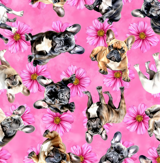 RESTOCKED - French Bulldog Pink Custom Dog Booster Car Seat