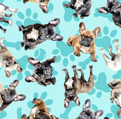 French Bulldog Bright Blue Custom Dog Booster Car Seat