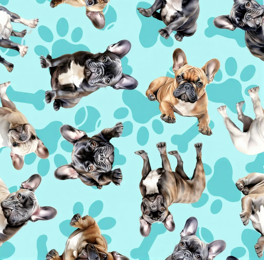 French Bulldog Bright Blue Custom Dog Booster Car Seat