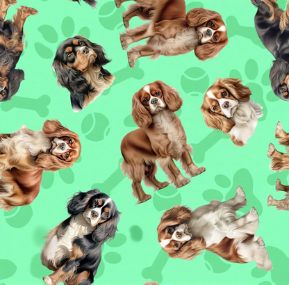 Cavalier Green Custom Dog Booster Car Seat