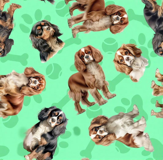 Cavalier Green Custom Dog Booster Car Seat