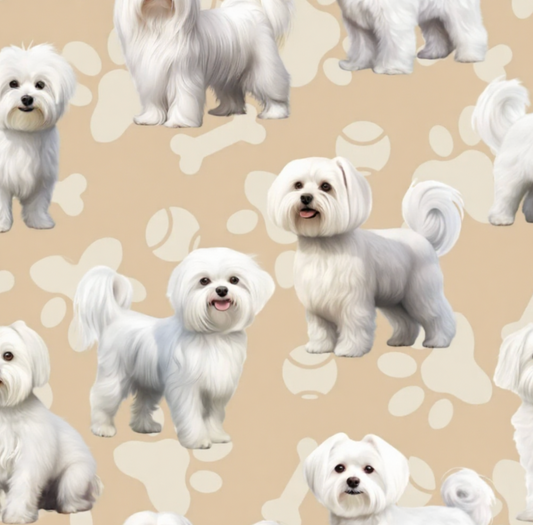 Maltese Beige Custom Dog Booster Car Seat