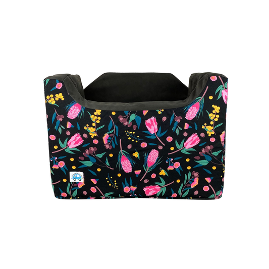 Single Dog Booster Car Seat - Black Banksia - Ships out Week of 31st August