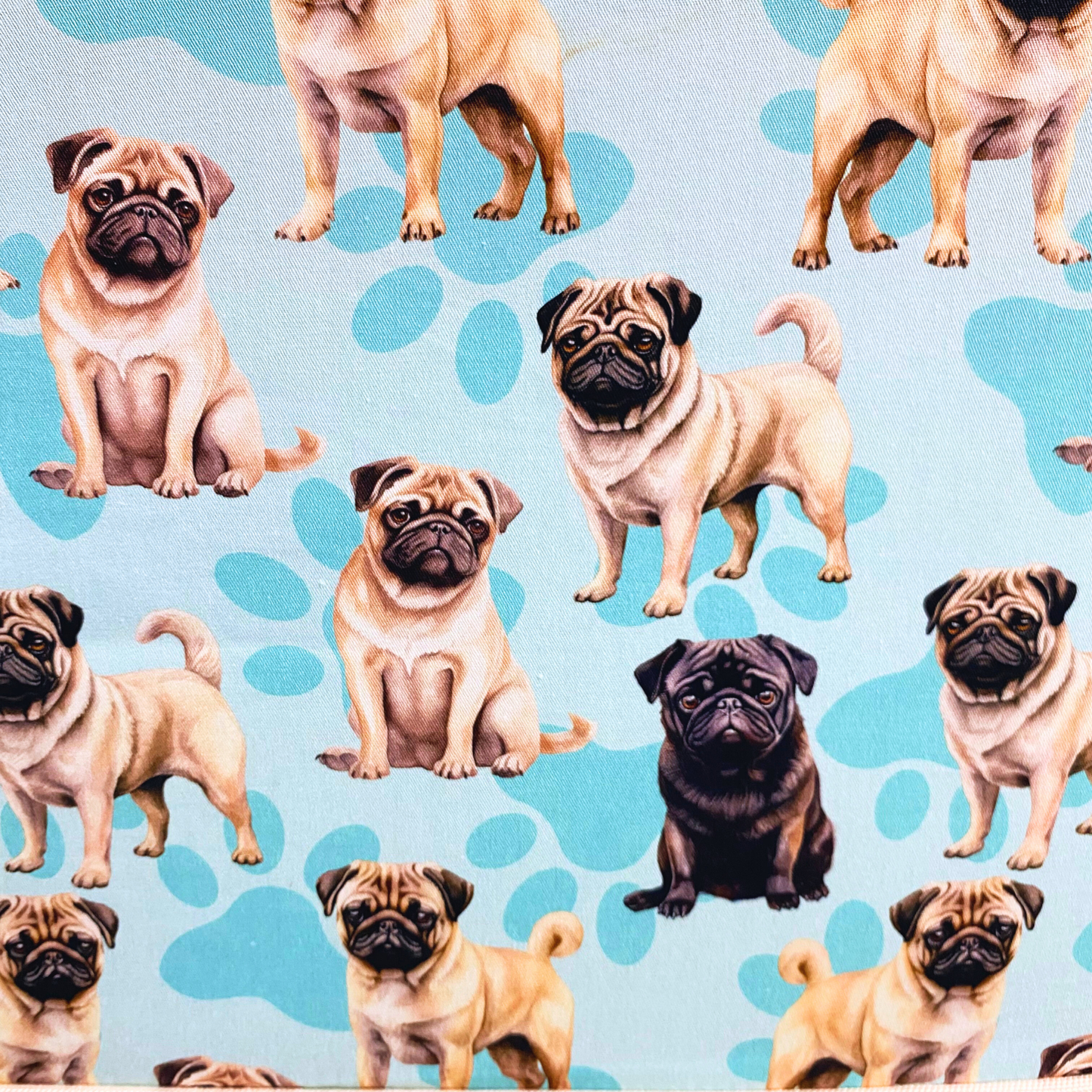 Double Dog Booster Car Seat - Blue Pug