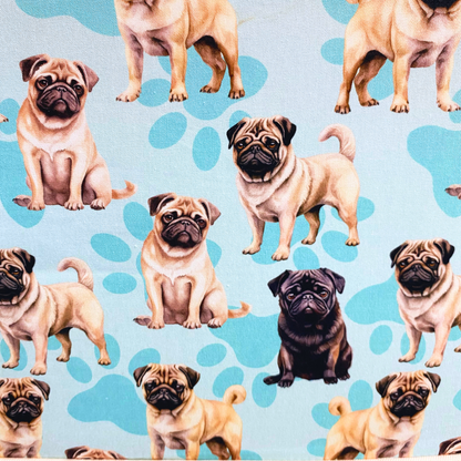 Double Dog Booster Car Seat - Blue Pug