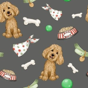 Cavoodles Dark Grey Custom Dog Booster Car Seat