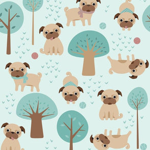 Pugs In The Park Green Custom Dog Booster Car Seat