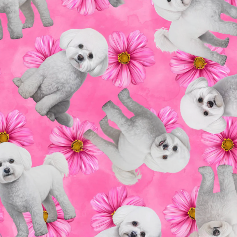 Bichon Frisé Pink Custom Dog Booster Car Seat