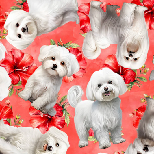 Maltese Red Custom Dog Booster Car Seat